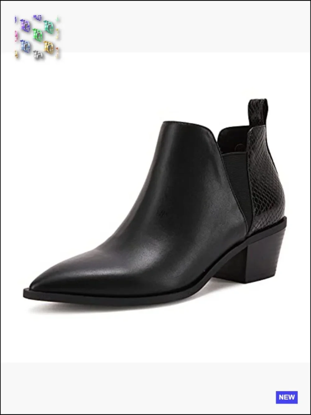 Stacked Chunky Heel Ankle Boots Slip On Western Low Heel Chelsea Boots